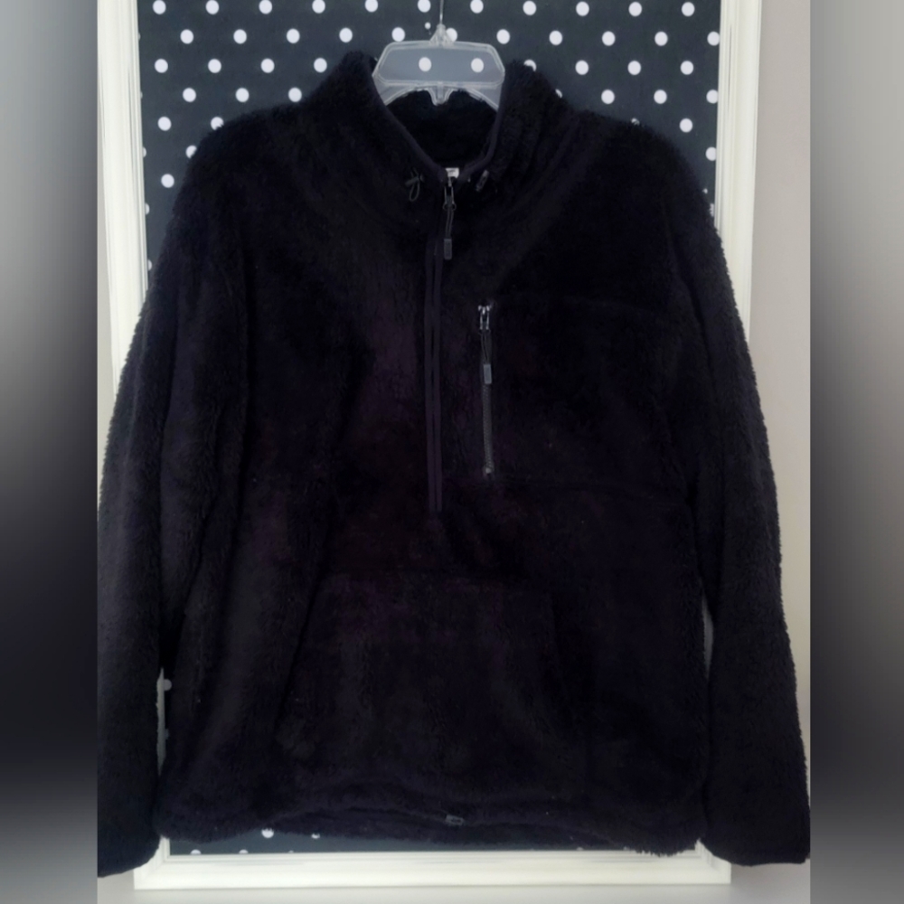 PINK Fuzzy 3/4 Zipper Pullover Size L